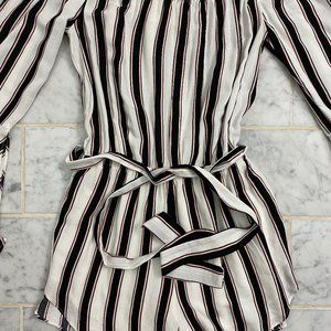 Urban Outfitters off the shoulder striped romper
